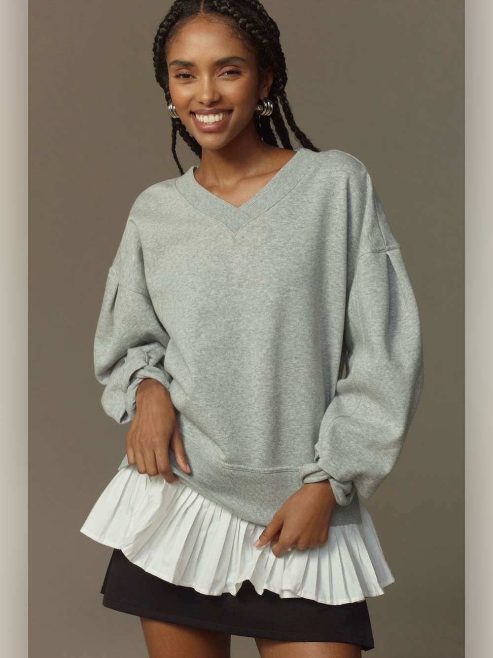 Anthropologie Maeve V-neck Twofer Pullover size M